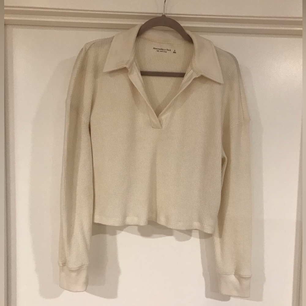 Abercrombie & Fitch Soft Cream Textured Top